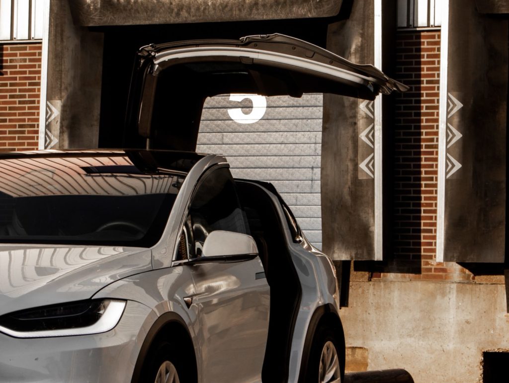 Tesla Model X with doors opened